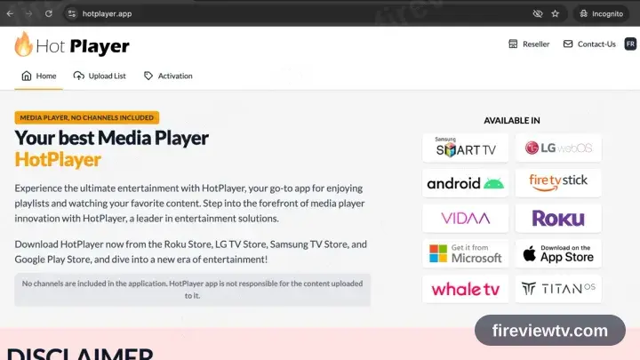 The HotPlayer APK download beginning in a browser