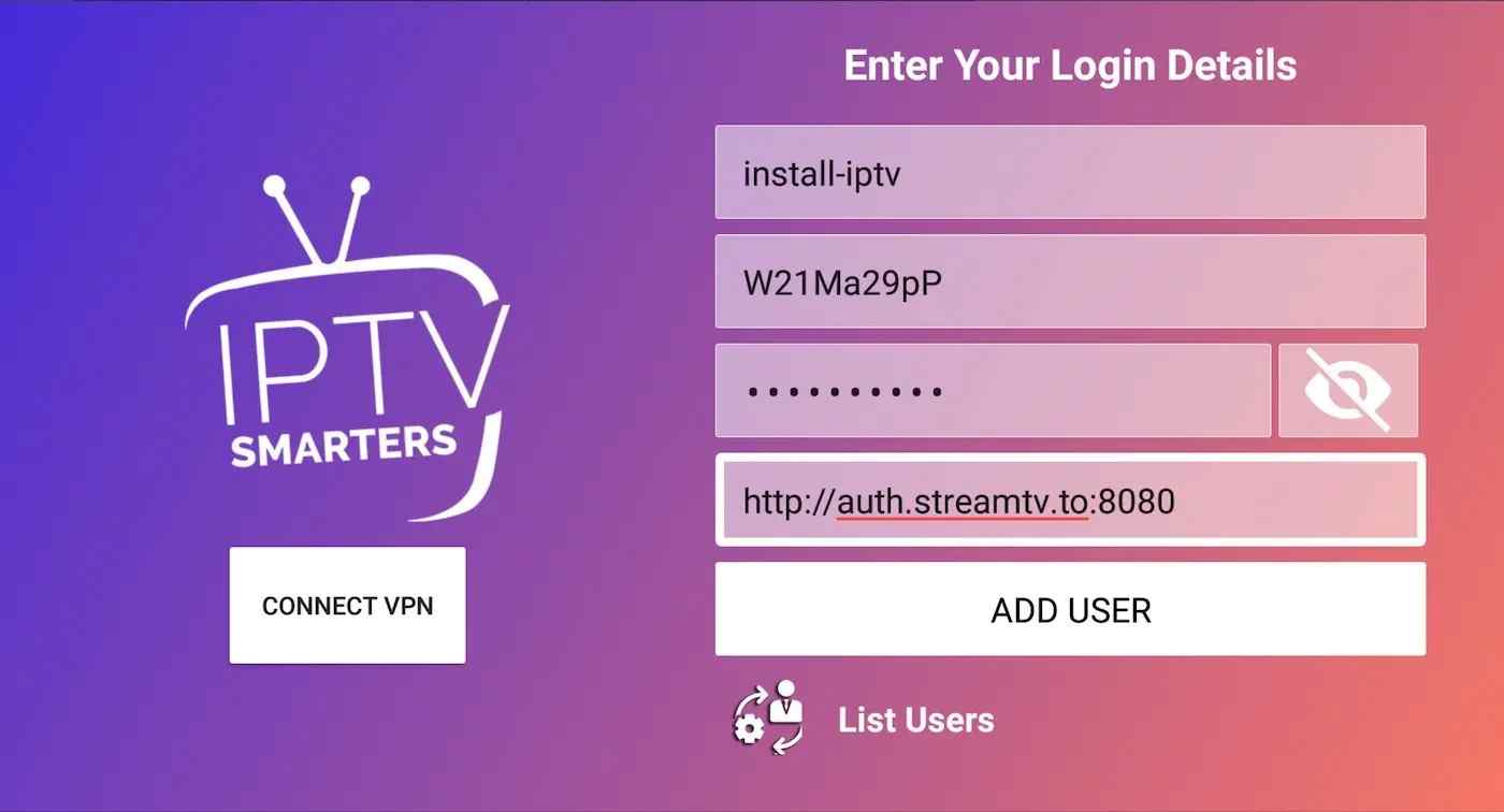 IPTV Smarters PRO Application LOGIN